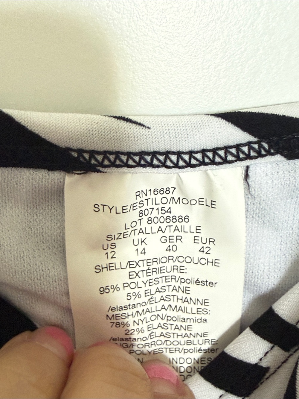 Swim Solutions Black & White Palm-Print Tiered Swim Tank - Picture 5 of 9